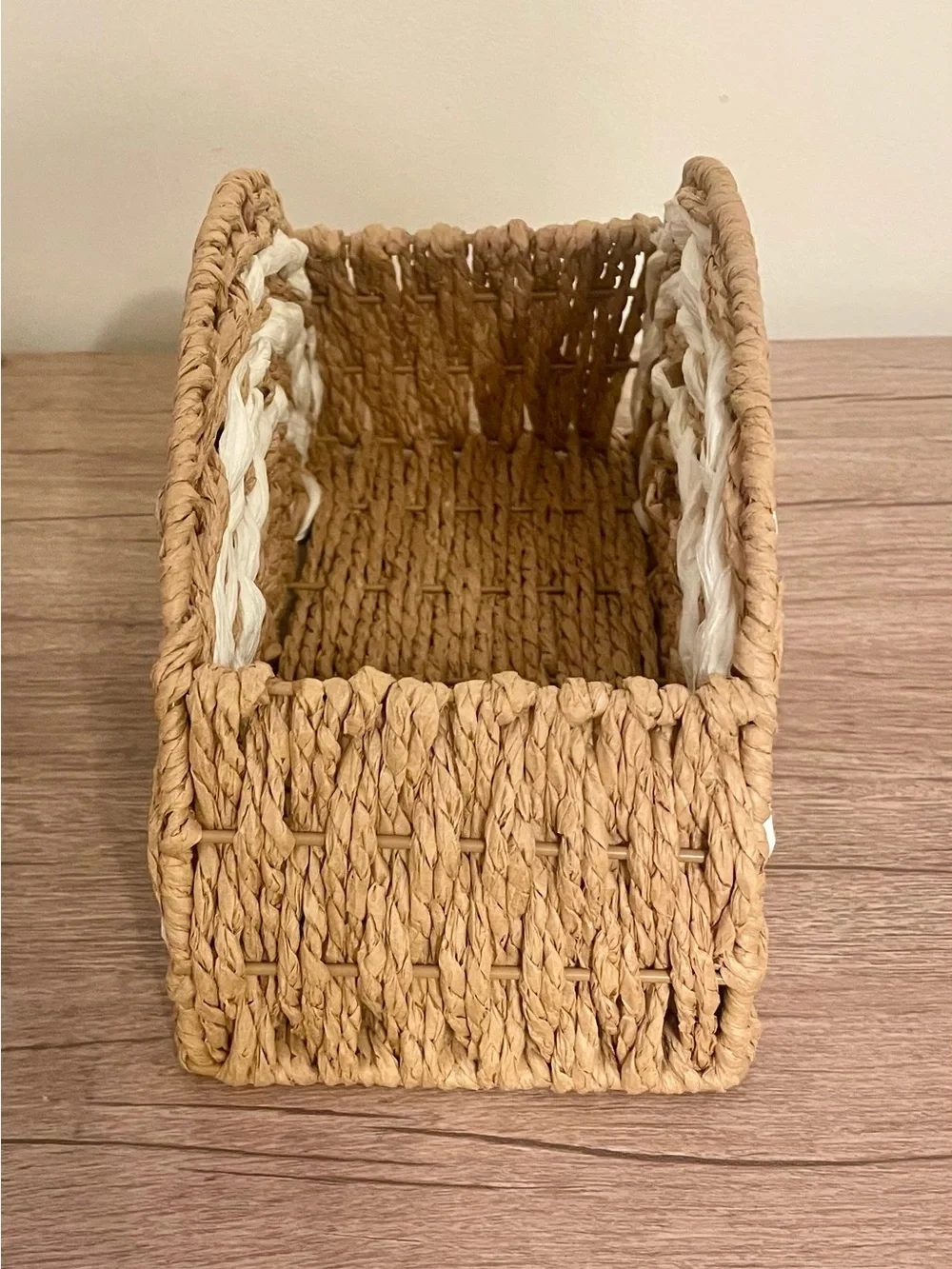 Target Playground Woven Wicker Rattan Rainbow Basket Napkin Holder Boho Decor
